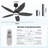 42 In. Indoor/outdoor Modern Black Ceiling Fan With Dimmable 3 Color Led Light And Remote Control, Reversible Dc Motor