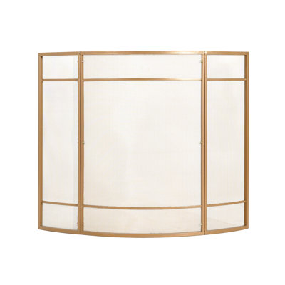 Pare-feu incurvé à 1 panneau, 96,5 cm (L) x 81,3 cm (H), protection de sécurité en fer doré