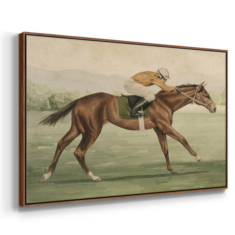 " Vintage Equestrian II ", 25" H x 37" W x 2" D, Walnut