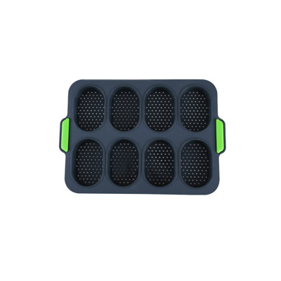 Backpack Silicones Cake Molds Oval French Bread 8 Compartments Nonstick Household Baking Tools French Bread Baking Tray Mini Cake Baking Pan Molds Bagau Baking Pan