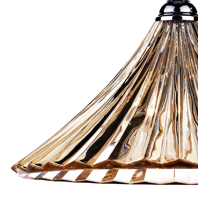 Behne 1 - Light Cone Pendant, Antique Brass with Amber Glass Shade
