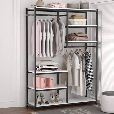 17 Stories Fontevraud Freestanding Closet Organizer Small Clothes Rack with  Drawers and Shelves & Reviews