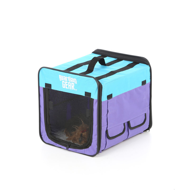 Caisse escamotable pour animal, X-petit-mauve/turq
