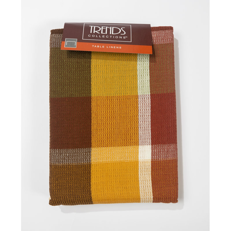 Rustic Fall Plaid Cotton Fabric Tablecloth, 60" x 102"