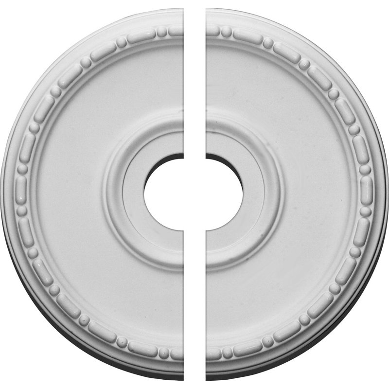 Endurathane Medea Ceiling Medallion, 16 1/2"OD x 3 1/2"ID x 1 1/2"P (Fits Canopies up to 5 1/2"), Two Piece, Factory Primed