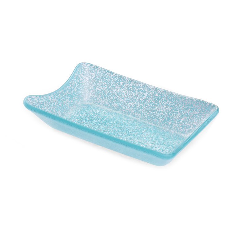 Isenberg Aqua Glass Rectangular Bowl, Blue