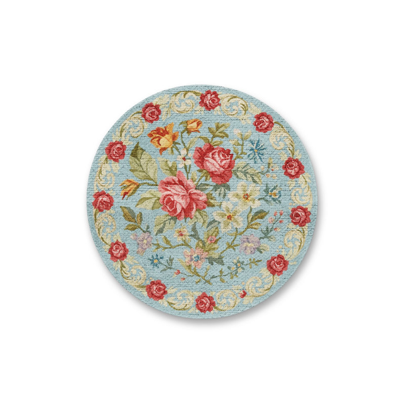 Tapis bleu Mosso, 2'6" x 2'6"