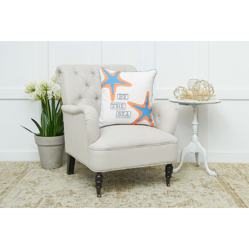 Starfish By The Sea Cotton and Polyester Throw Pillow