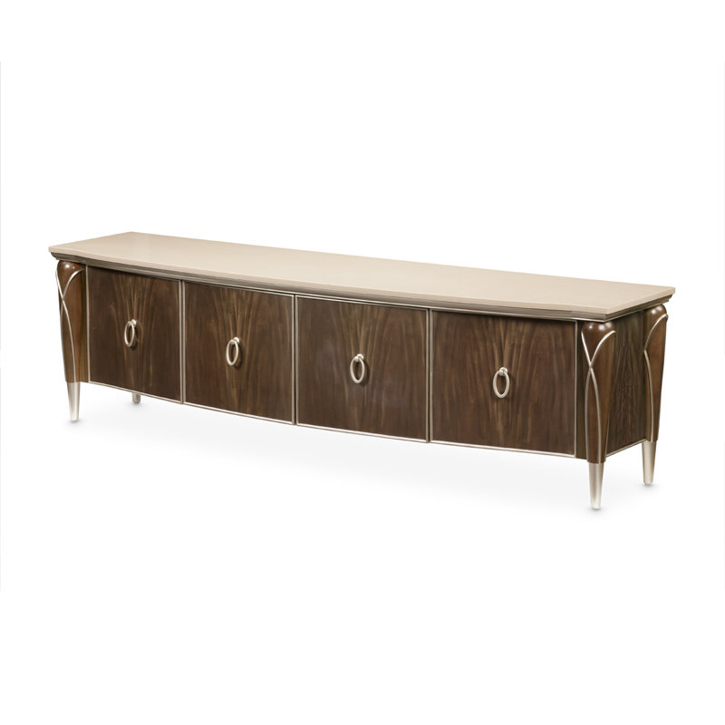 Villa Cherie Media Cabinet, Hazelnut/Chardonnay/Ivory