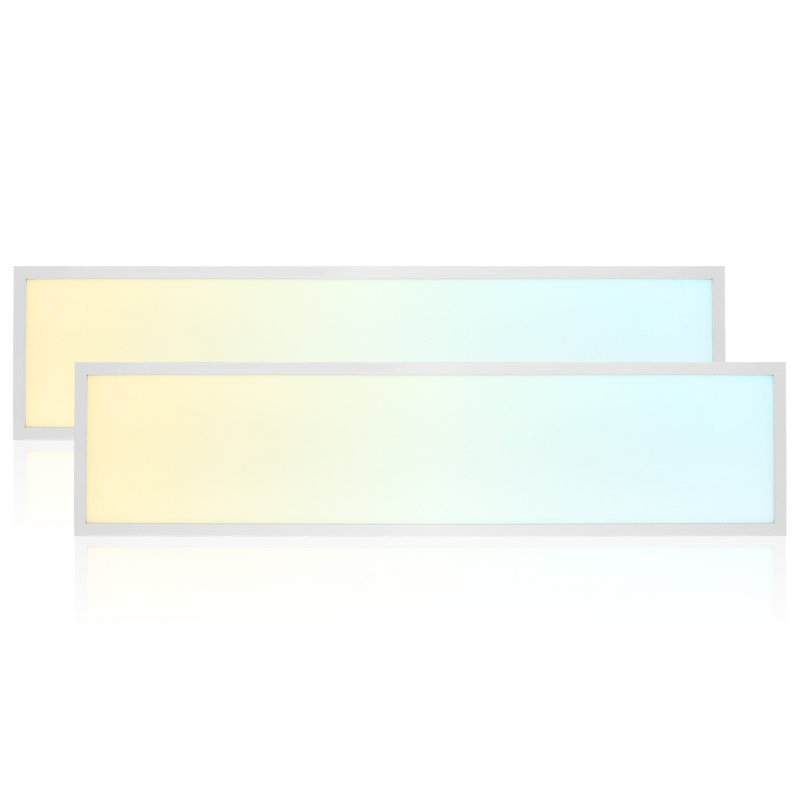 Luminaire à panneau plat rétroéclairé à DEL 1 x 4 pi LUXRITE, 5CCT 3000K-6500K, 20W-40W, 2500-5000LM, à intensité variable, plafonnier suspendu DLC Premium, lot de 2 ETL