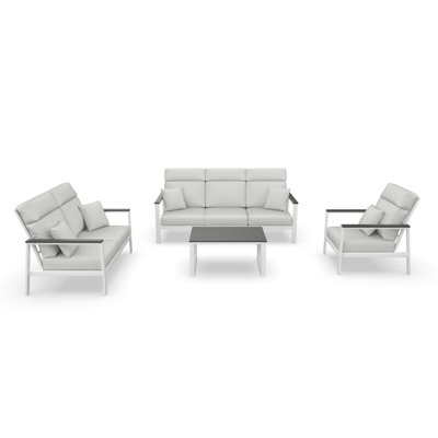 Townsend 4 Person Seating Group With Sunbrella Cushions by Birch Lane