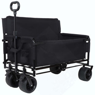 3-In-1 Convertible Folding Wagon Cart With Bench Seat & Storage - 500Lbs Heavy-Duty Utility Wagon, 180L Capacity All-Terrain Wheels For Camping, Beach, Sports, Garden
