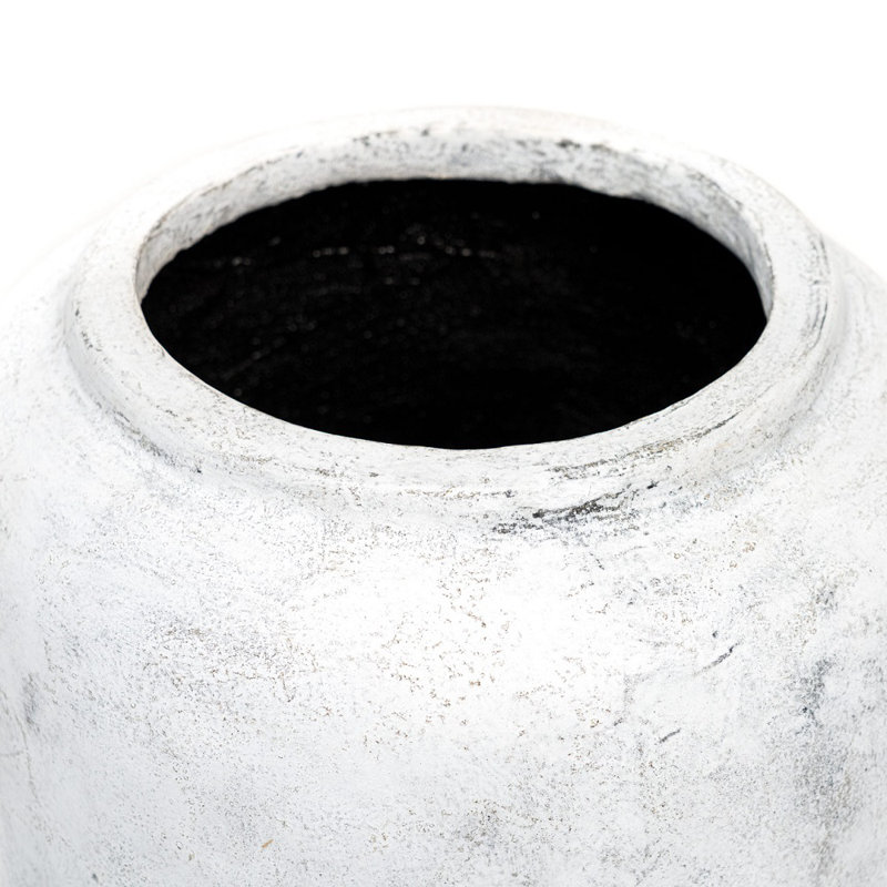 Antique White Cement Planter, Decorative Plant Pots for All House Plants, 35" H x 21.65" W x 21.65" D