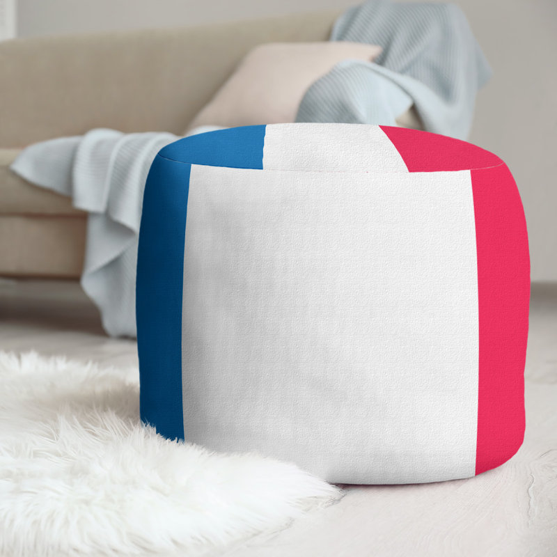 repose-pieds rond 20,5", Bleu / blanc / rouge