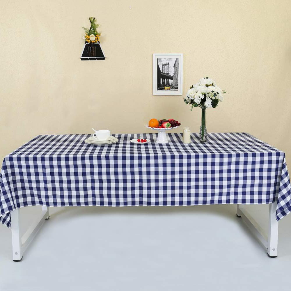 August Grove 72x96 Inch Navy Blue & White Check Tablecloth | Wayfair.co.uk