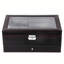 Watch Box Watch Storage Jewelry Box 2 Layer Glass Lid Lockable Display Black