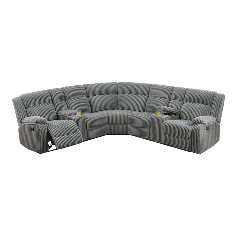 Canapé modulaire Agata, Velours côtelé fumé