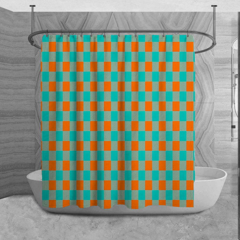 Rideau de douche en vichy Saveta, H 73 po x l 70 po