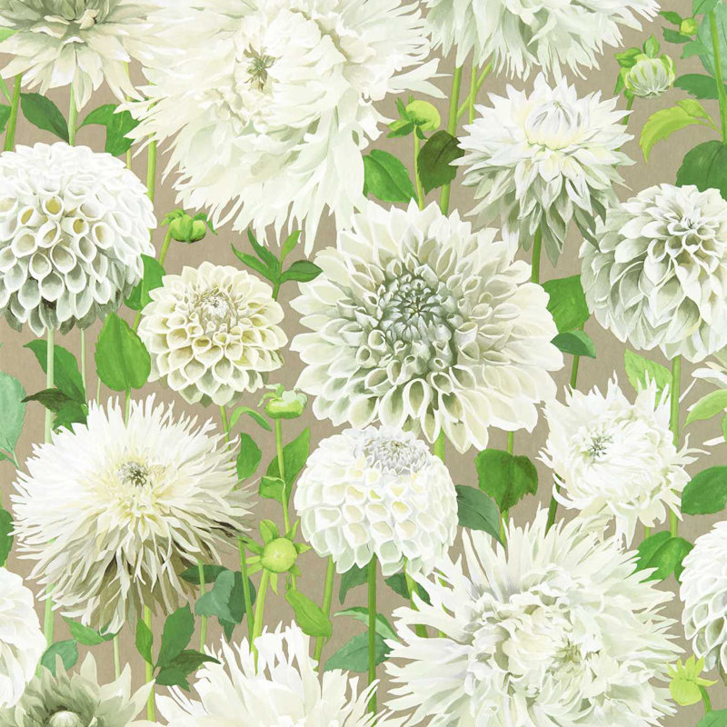 Dahlia 10.05m x 68.6cm Wallpaper Roll, Sail Cloth/Meadow/Gilver
