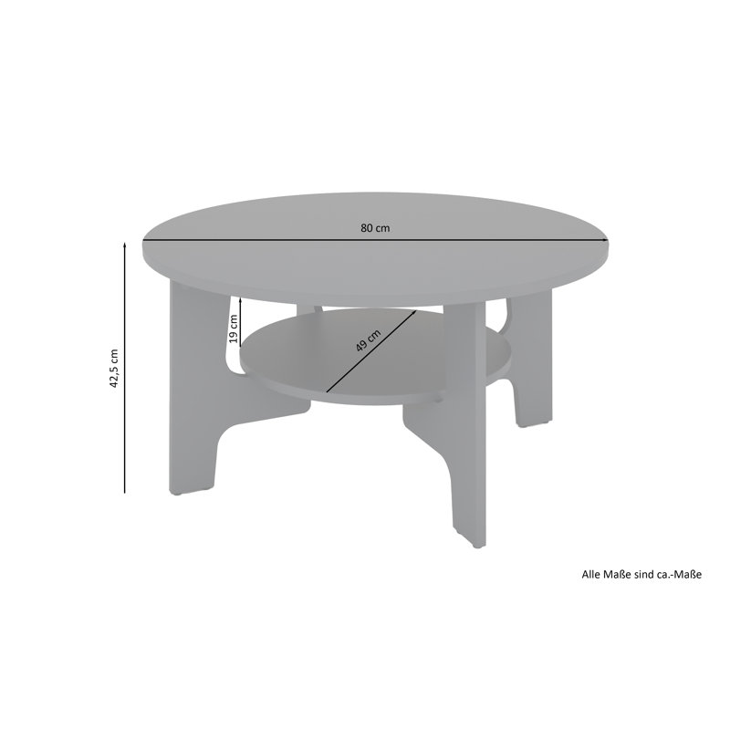 Aurigae Four Leg Coffee Table with Storage, Graphit/Artisan Eiche