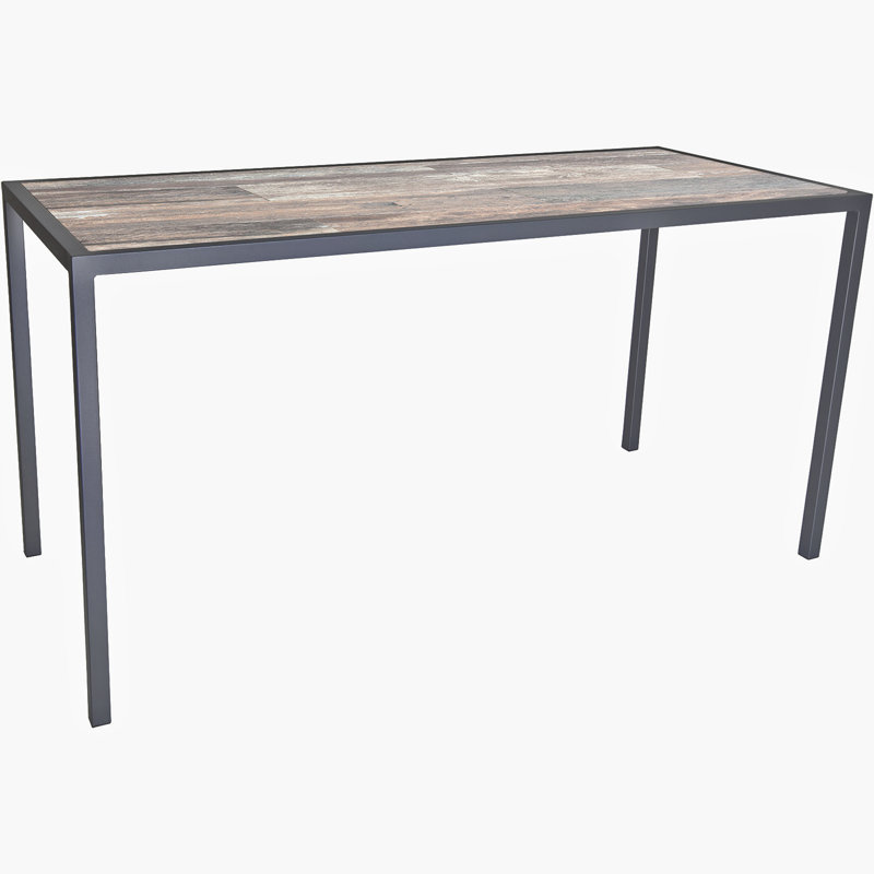Quadra Outdoor Rectangle Table, 20.5" W x 56.5" L x 37.5" H, Canyon Taupe, Graphite