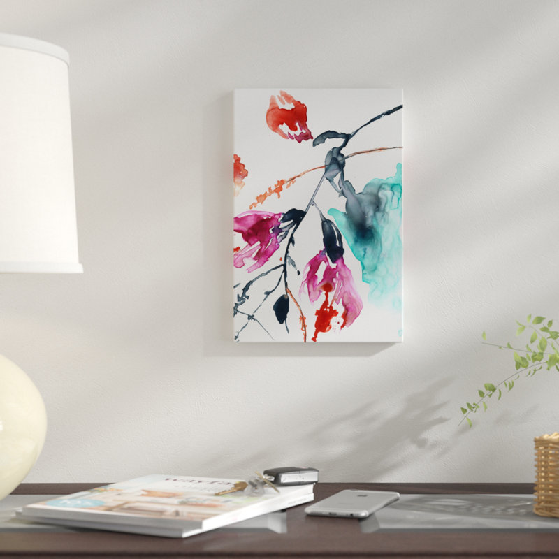 «Hanging Fuchsia II», reproduction sur toile, H 60 po x l 40po x P 1,5 po, Pas de tapis, Toile tendue