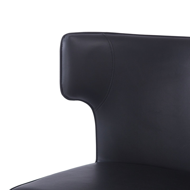 28 tabourets de bar à hauteur de comptoir 28 po, 2 chaises rembourrées en cuir de polyuréthane noir avec structure en métal et repose-pieds pour la cuisine