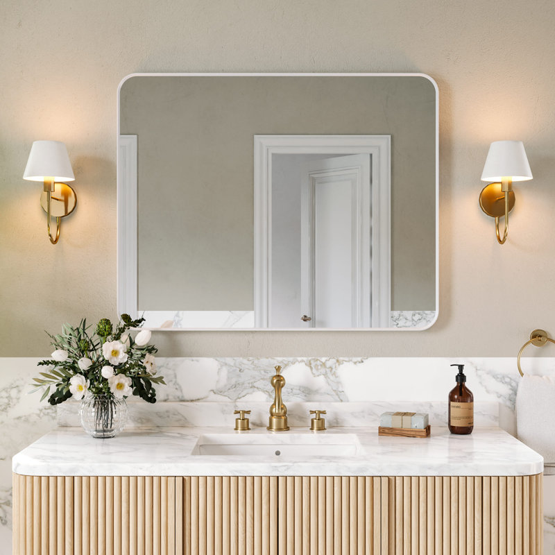 40 X 32 Inch Bathroom Vanity Mirror Metal Framed Wall Mirror Rectangular Aluminum Bathroom Mirror (Horizontal/Vertical)