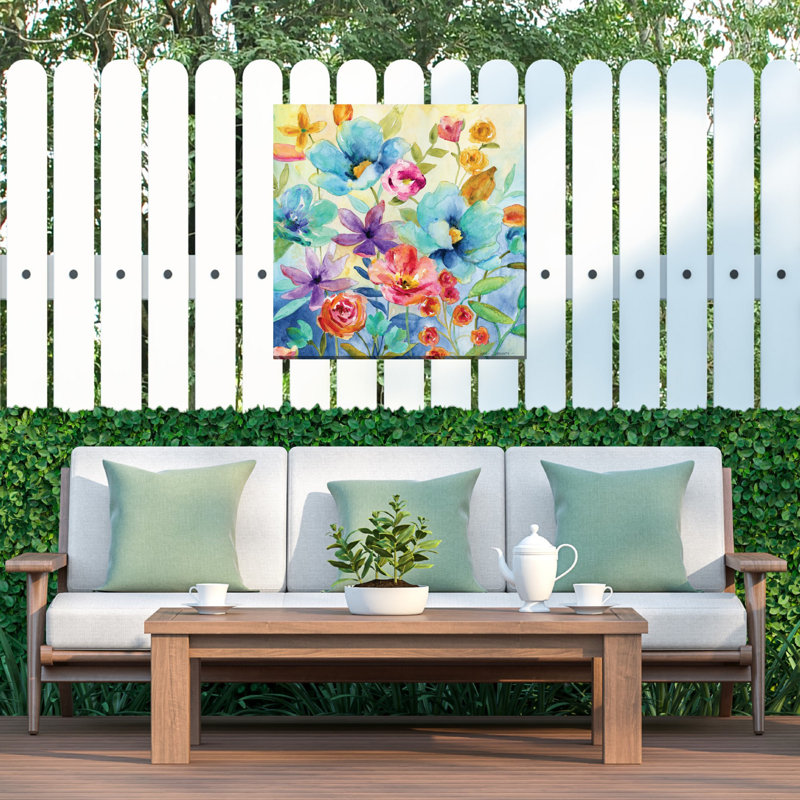 Art sur toile d'extérieur floral