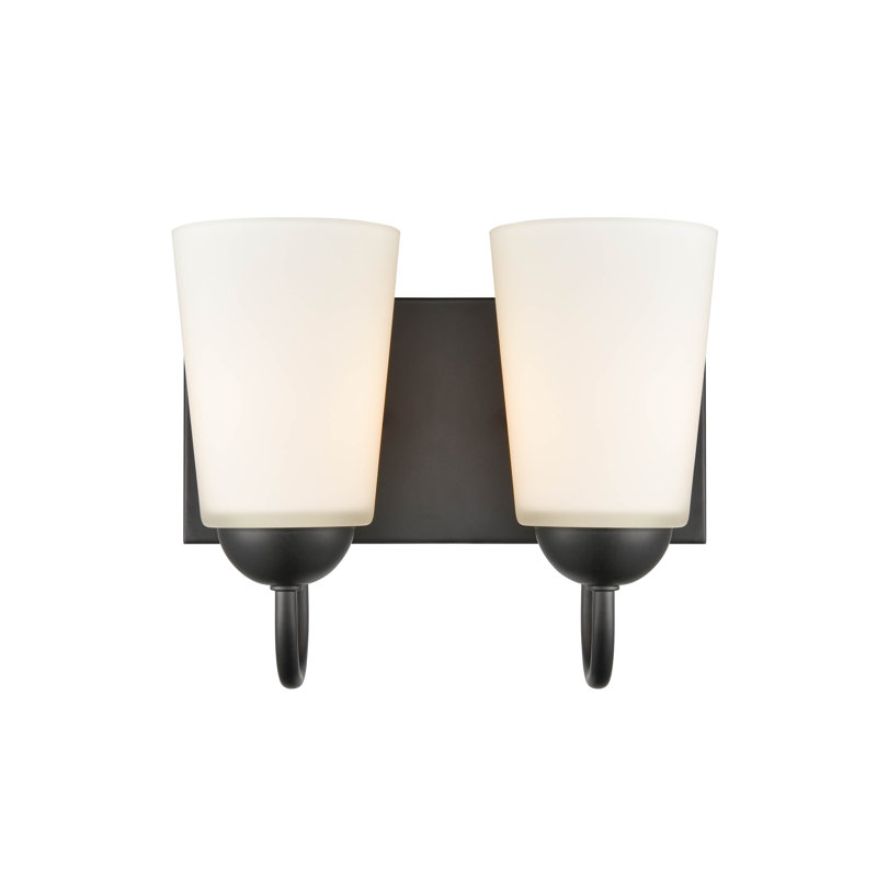 Éclairage de salle de bain à intensité variable 2 lumières Ardak, Noir mat