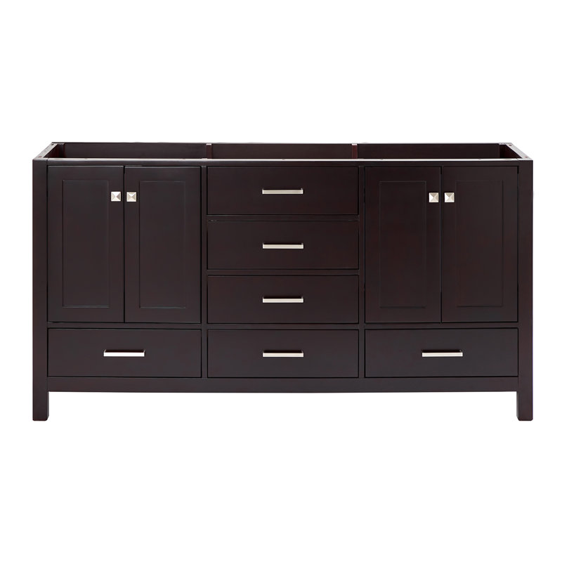 Base de meuble-lavabo double 66 po Panchuri ARIEL Cambridge, Espresso