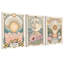 60*40，Wall Art Set of 3 Vintage Tarot Astrology Canvas Wall Decor Sun Flower and Full Moon Lotus Posters Prints Picture Painting.