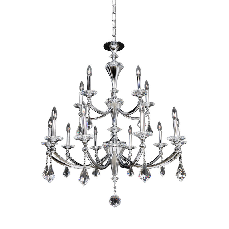 Lustre à volants chromé / transparent Floridia 15 LT Allegri