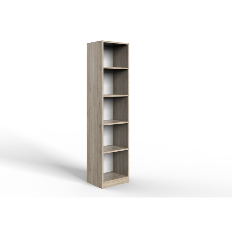 Pablo 175cm H x 46cm W Standard Bookcase, Oak/White