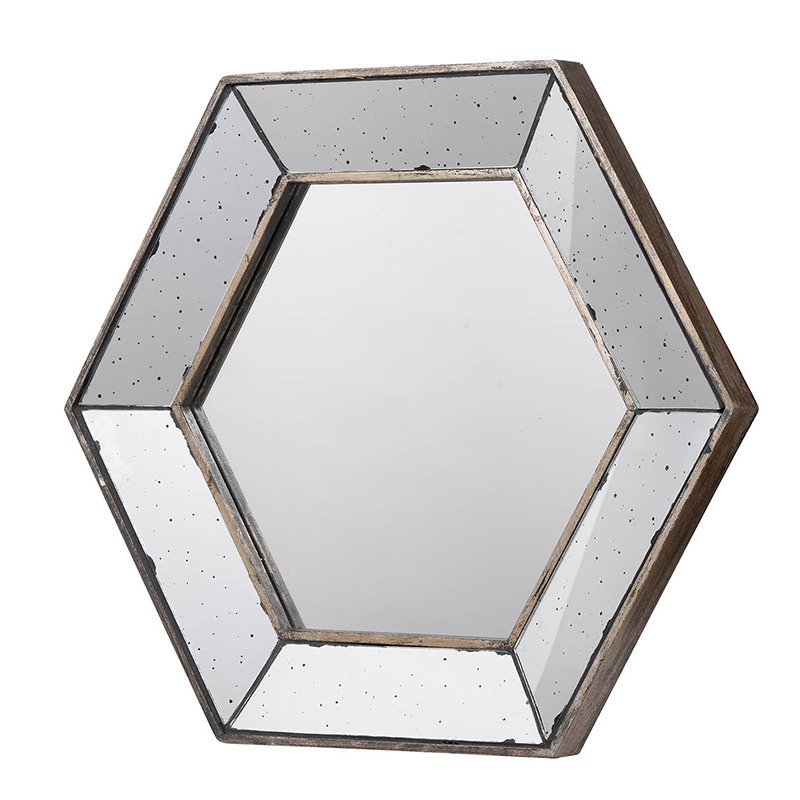 Miroir mural moderne hexagonal 21 "x 18"