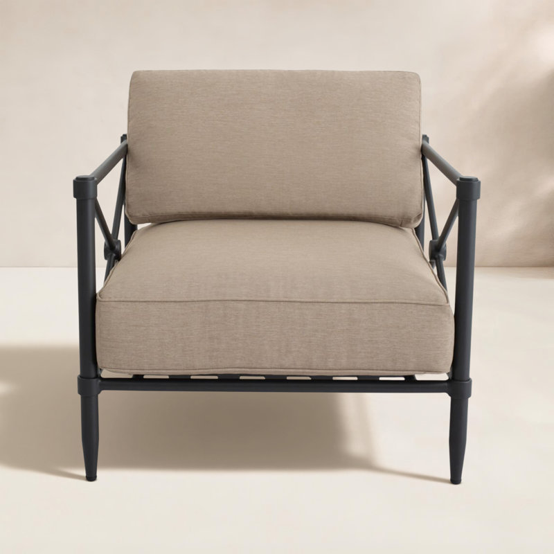 Chaise d'appoint d'extérieur Willow brun clair, Brun