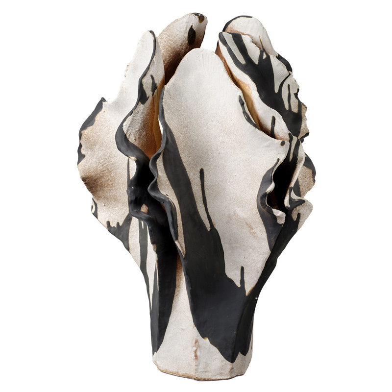 Vase en céramique Agatha, noir et blanc