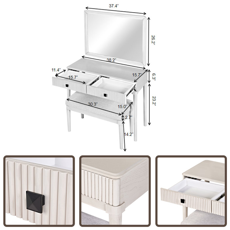 Bureau de coiffeuse moderne avec miroir