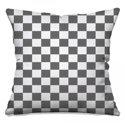 Black White Checkered Double Sided Throw Pillows