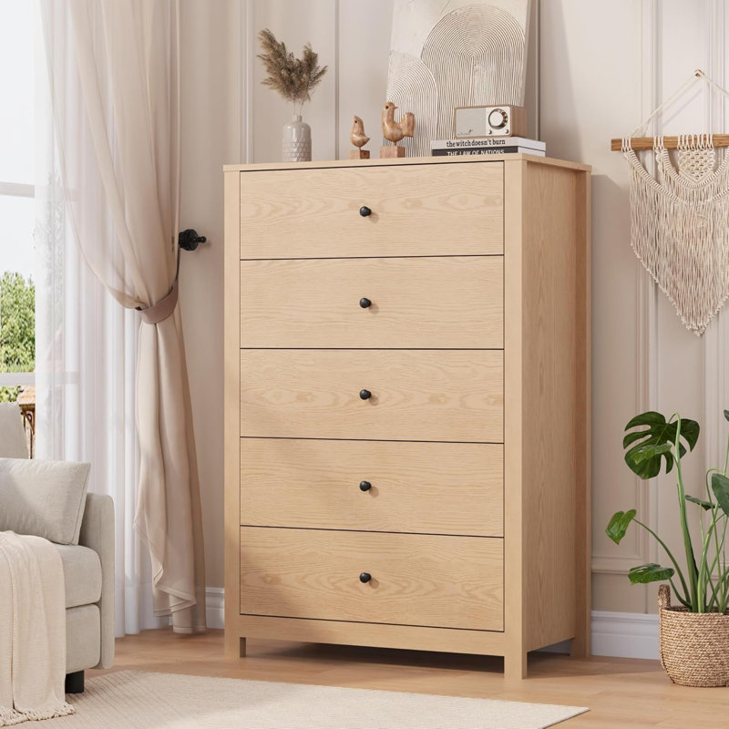 Commode 5 tiroirs en bois Modern