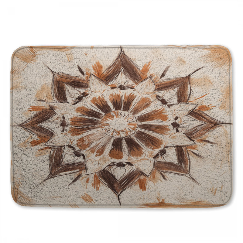 Tapis de bain texturé Mandala Art, 34 po L x 21 po L