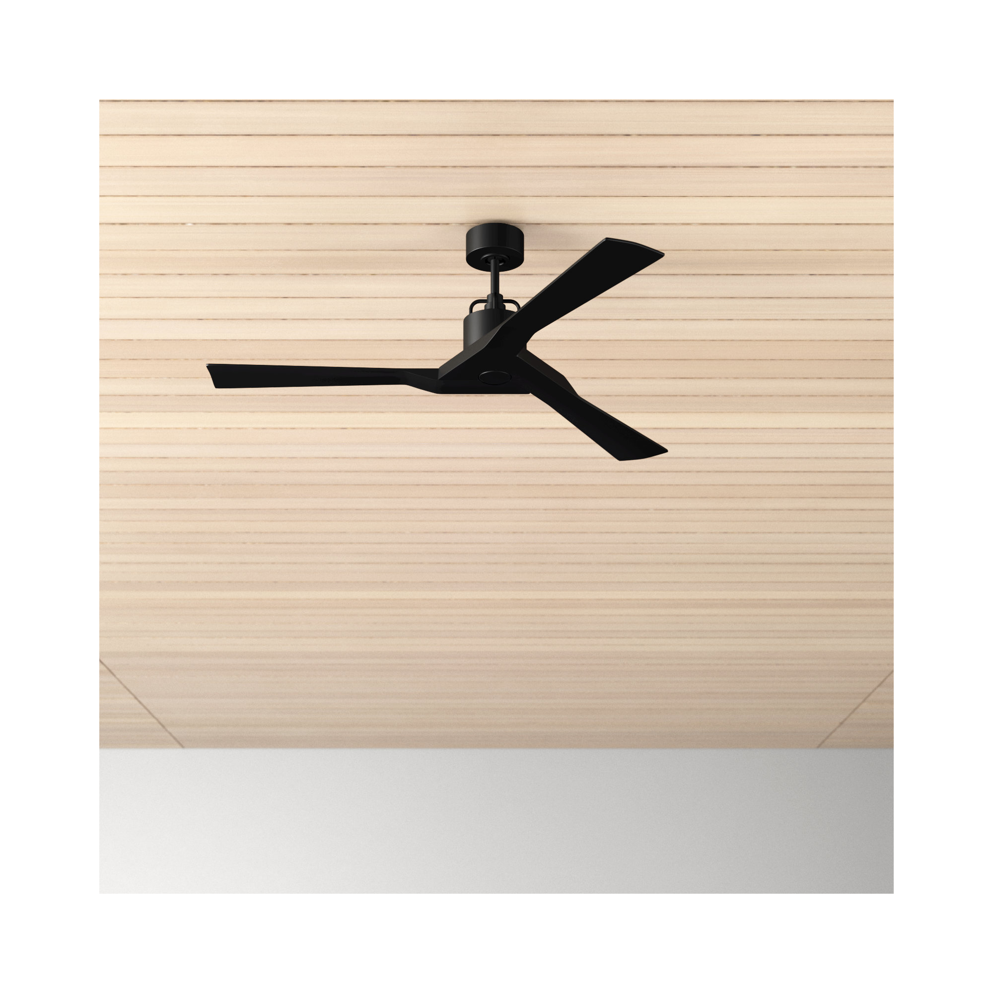 Gerda 52'' 3 Blade Ceiling Fan, Midnight Black, Midnight Black