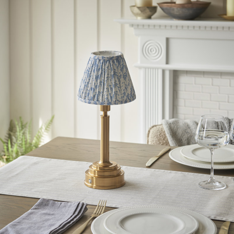 Upton Rechargeable Metal Table Lamp, Shell Bay Blue