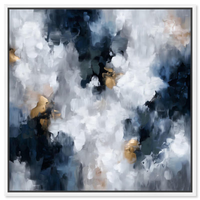 «Midnight and Ivory I», art mural abstrait sur toile 