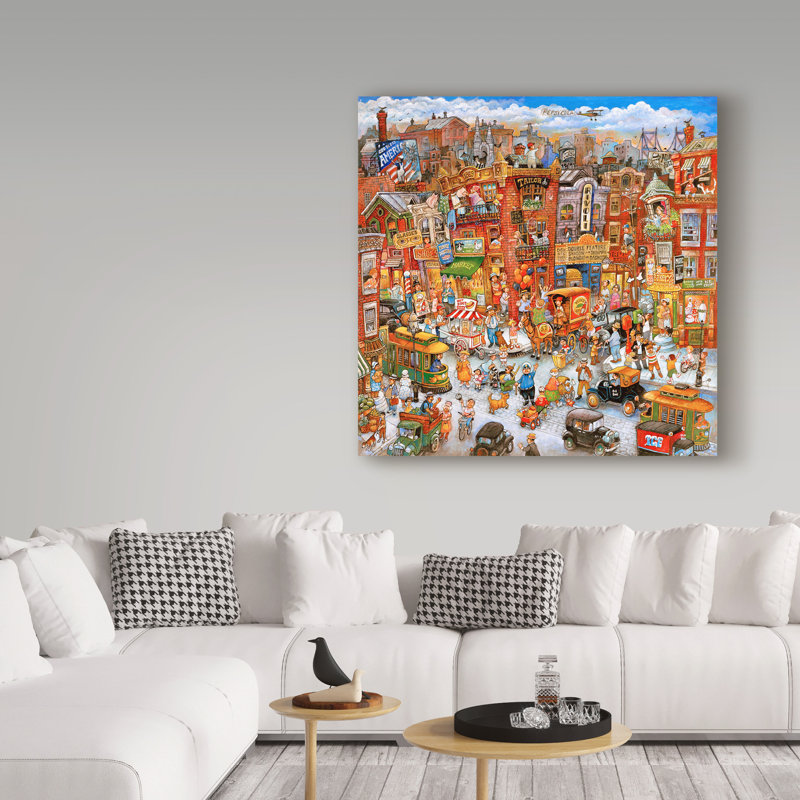 Publicité rétro sur toile tendue Kellene «Urban Scenes», H 24 po x l 24 po