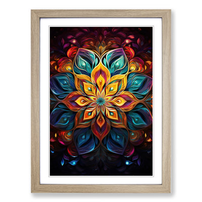Mandala Abstract No.2 - Single Picture Frame Print on Wood