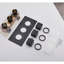 Thermostatic Shower Faucet Set 16x32in LED Rain Shower Head Massage System Black