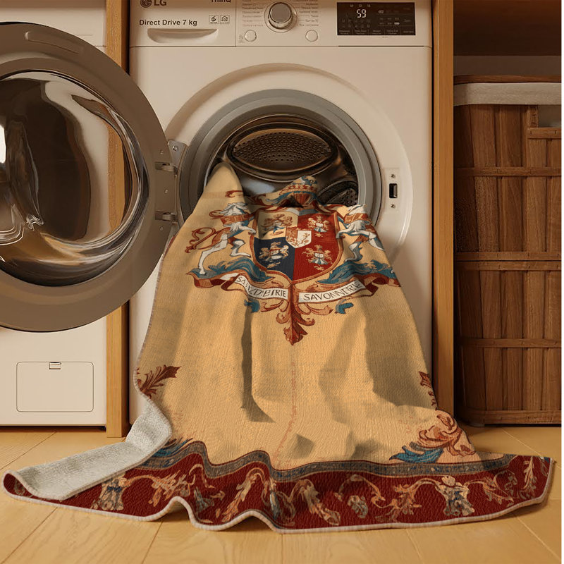 Machine Washable French Brown Area Rug, Round 5'