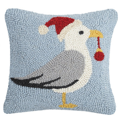 Windrim Christmas Seagull Hook Wool Throw Pillow