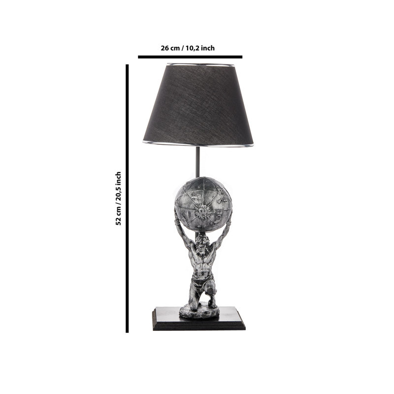 Lampe de table, gris, Noir